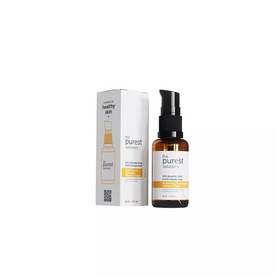 The Purest Solutions Brightening & Lightening Vitamin C Serum 10% Ascorbic Acid & 0.5% Ferulic Acid 30ML