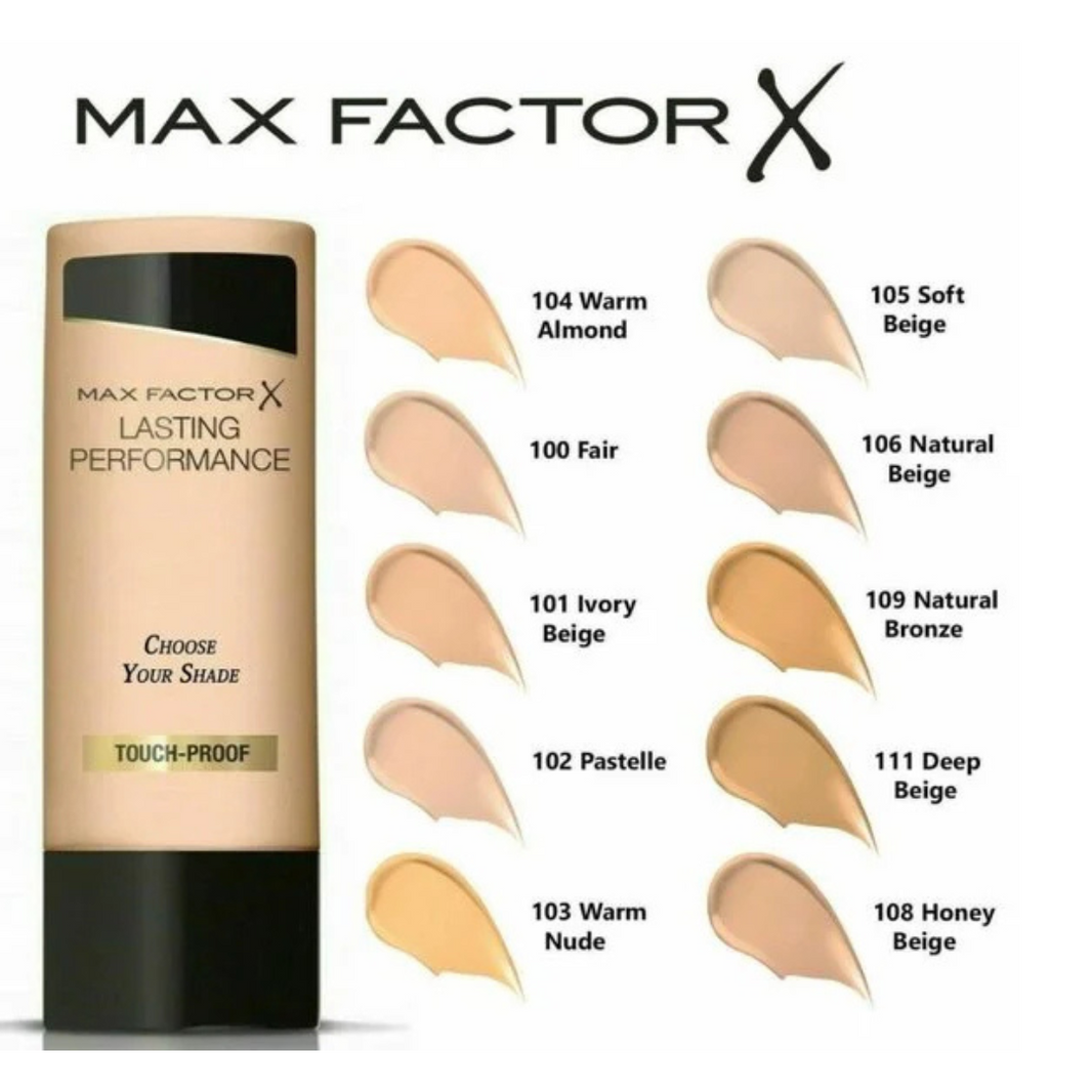 Max Factor Lasting Performance Touch Proof Foundation Shades